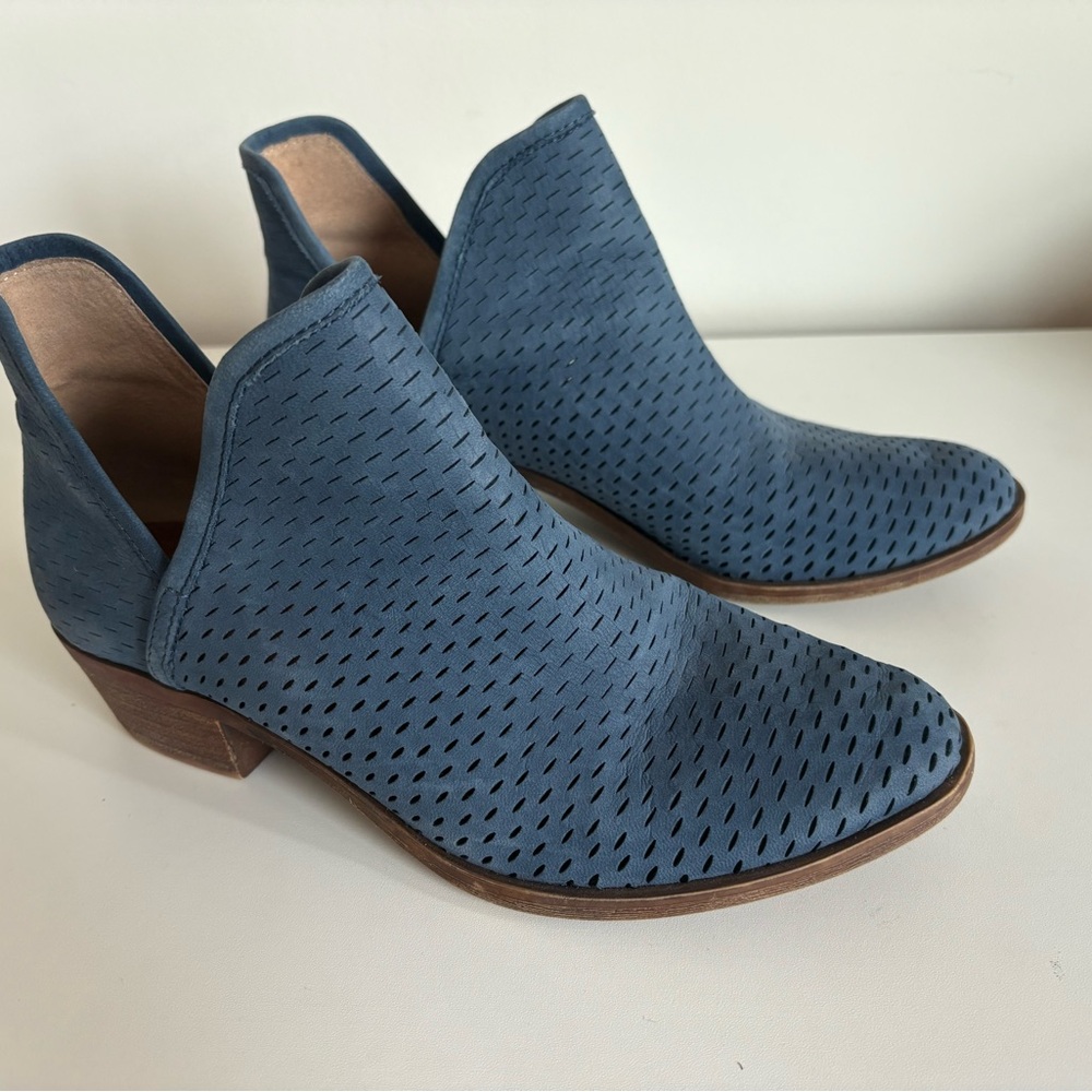 Lucky Brand Dusty Blue Perforated Slip-On Loafers